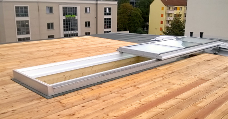 Roof exits out made with glasse for roof terraces